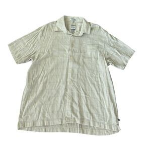 Geoffrey Bean Men's XL Beige Short Sleeve Button-Up Casual Shirt‎